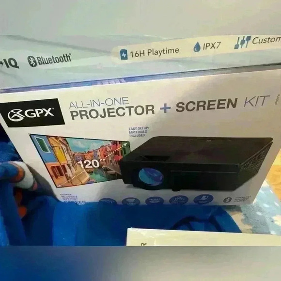 NIB GPX Bluetooth Projector and 120" Projector
Screen, PJ300VP brand new! - Picture 5 of 7
